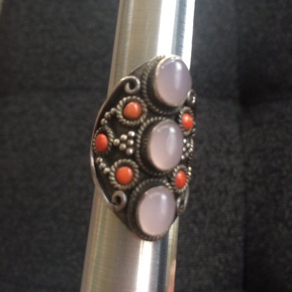 925 stamped statement silver ring - Picture 2 of 8